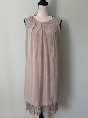 H.Trend Made in Italy Silk Shift Dress Small NWT